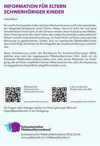 Infoblatt für Eltern - Deutsch